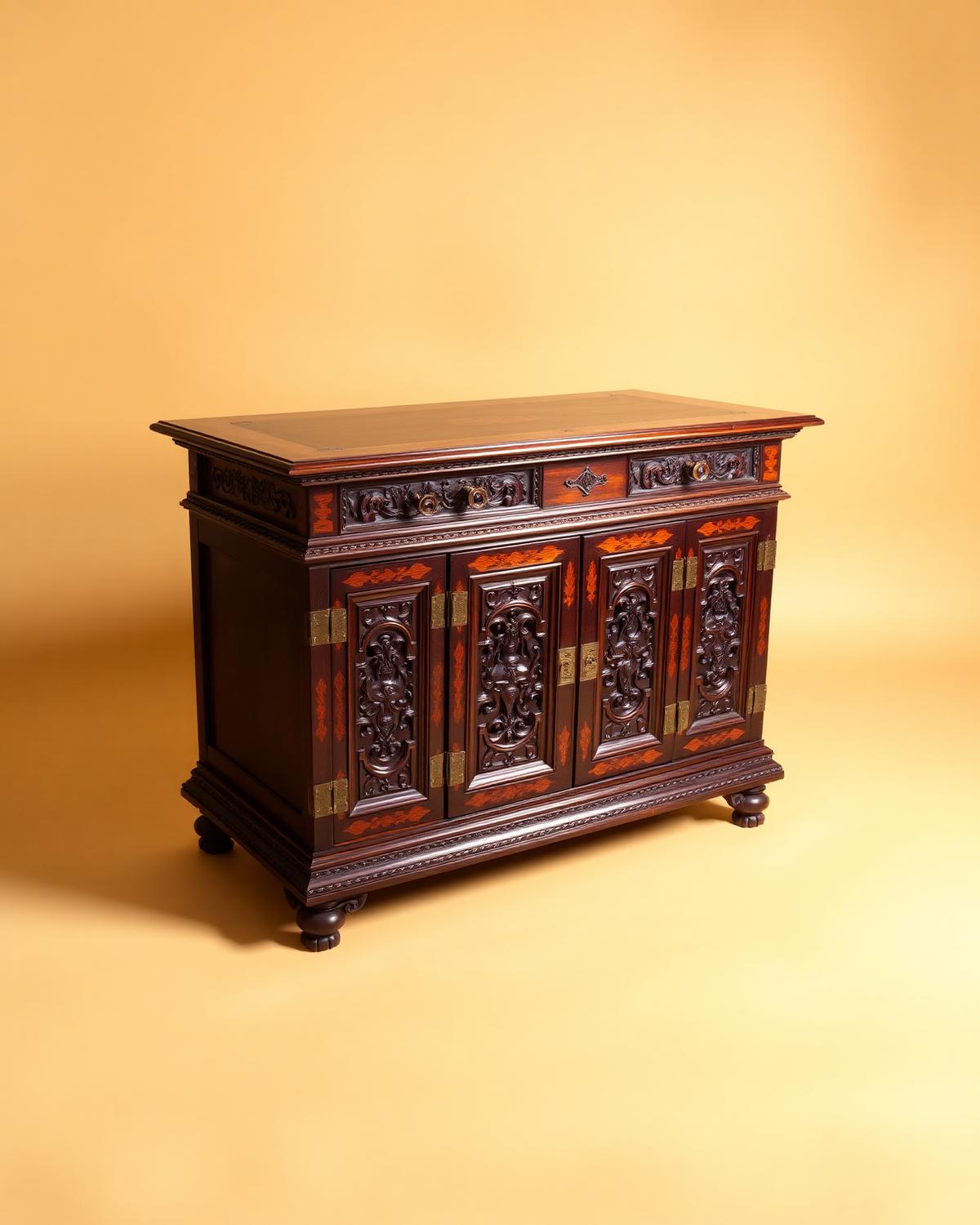 Art Deco cabinet with burl veneer and chrome trim