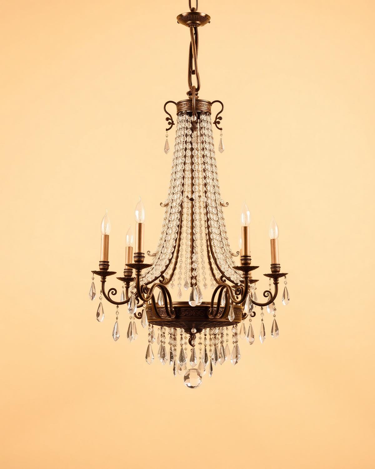 Italian gilt-wood console and chandelier